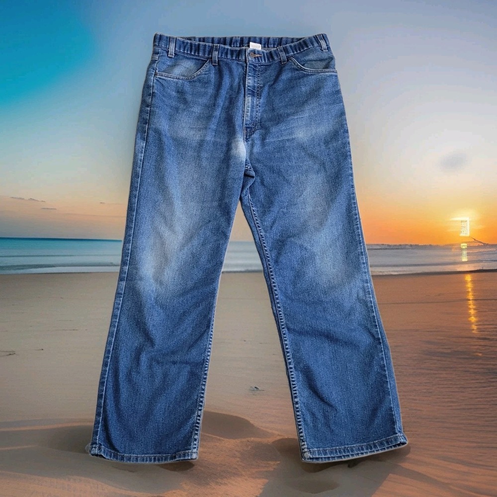 VTG 90's Levis Action Jeans Mens 40x29 (40x30) Brown Tab Faded Whiskering Y2K
